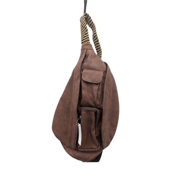 Star Wars The Rise of Skywalker Brown Vegan Faux Leather Sling Backpack Bag - Picture 1 of 9